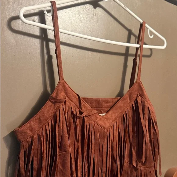 Idyllwind Brown Fringe Tank Top - Picture 3 of 8